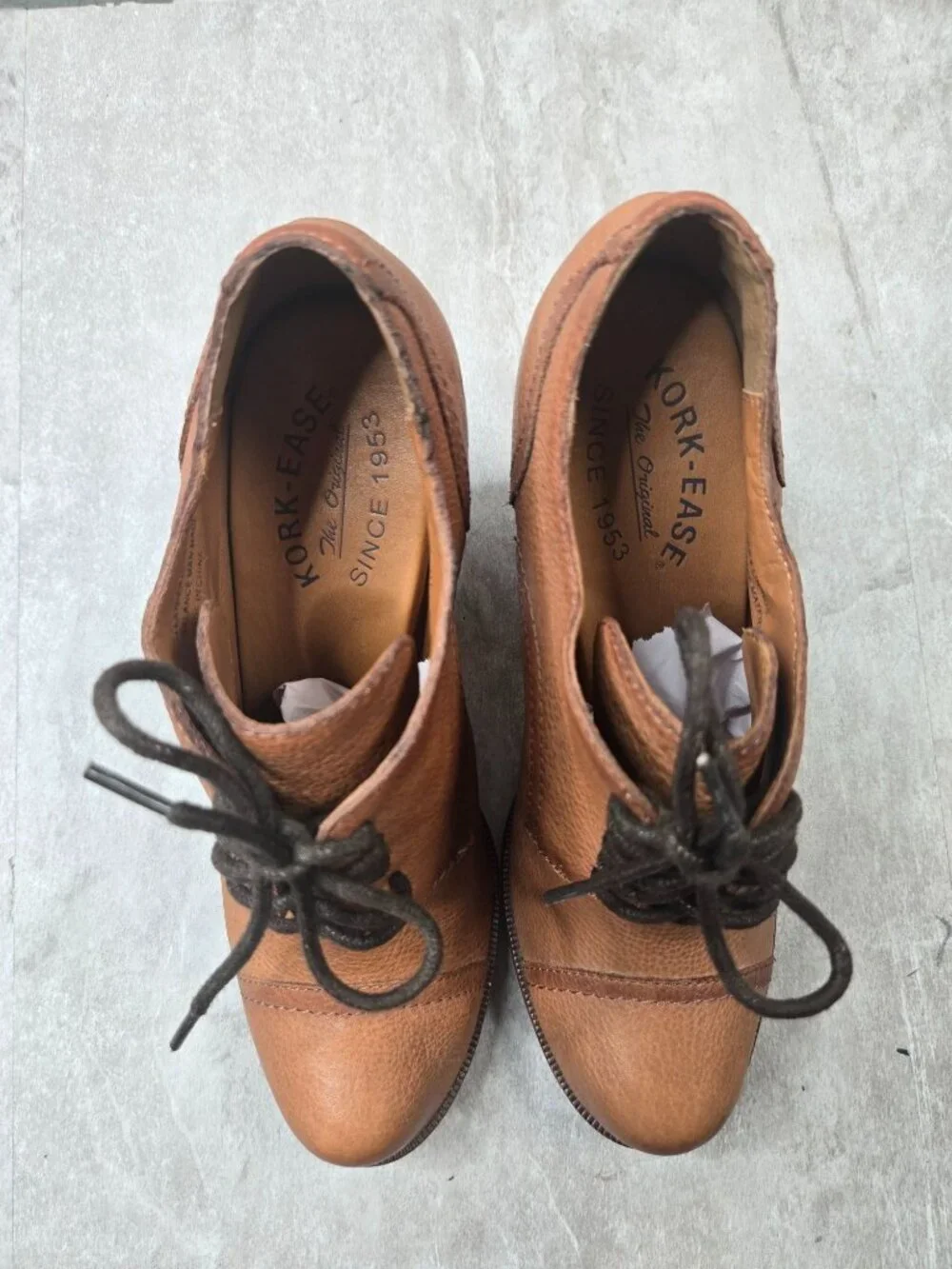 Lace Up Oxford Pump 8.5 Brown Leather Heeled Dress Shoe Academia Retro Victorian - Picture 2 of 12